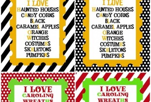 I HEART the Holidays Printables {Halloween and Christmas}. - FREE to download and print for framed holiday decor! 6 different designs! { lilluna.com }