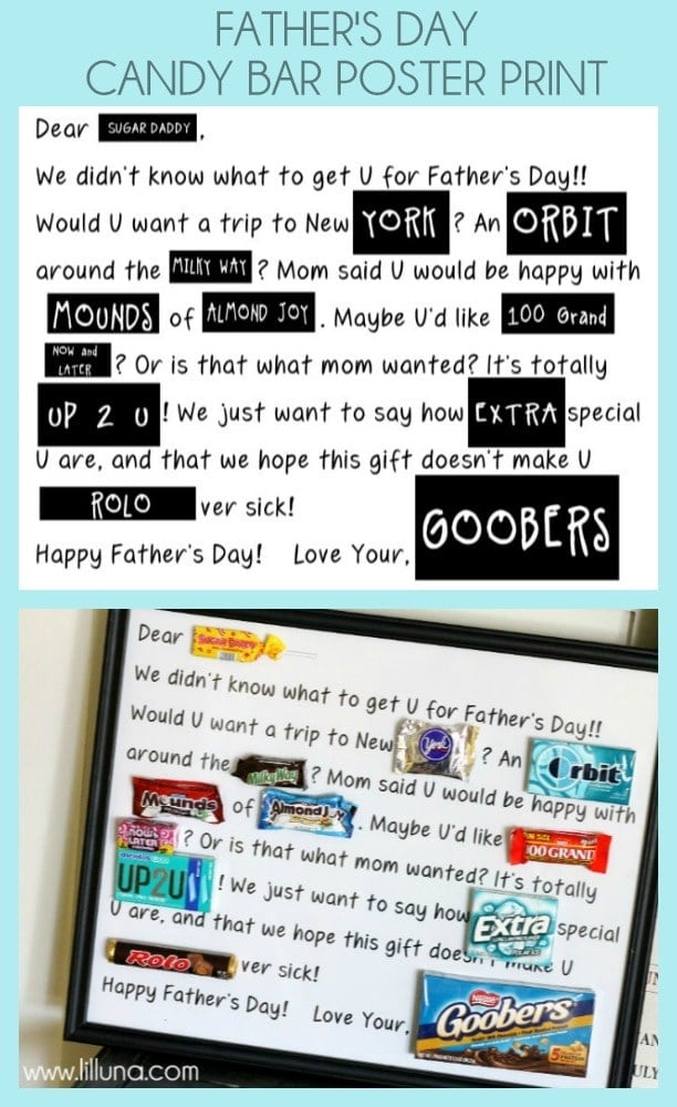 Father's Day candy poster! | Gift Ideas | Pinterest | Candy Posters