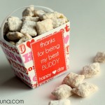 Muddy Buddy or Puppy Chow Valentines on { lilluna.com }