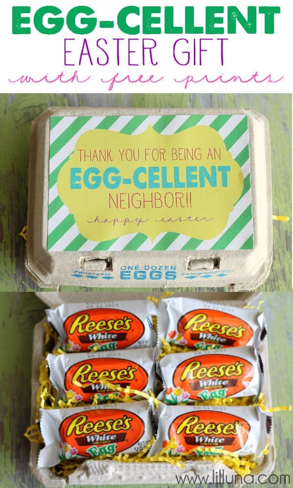 Egg-Cellent Easter Gift with Free prints for teacher, neighbor, friends, and more! { lilluna.com } #easter