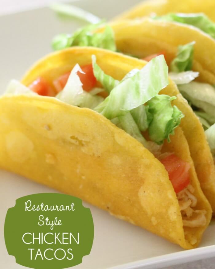 Super easy restaurant style Chicken Tacos { lilluna.com }