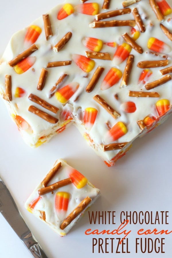 Candy Corn Pretzel Fudge