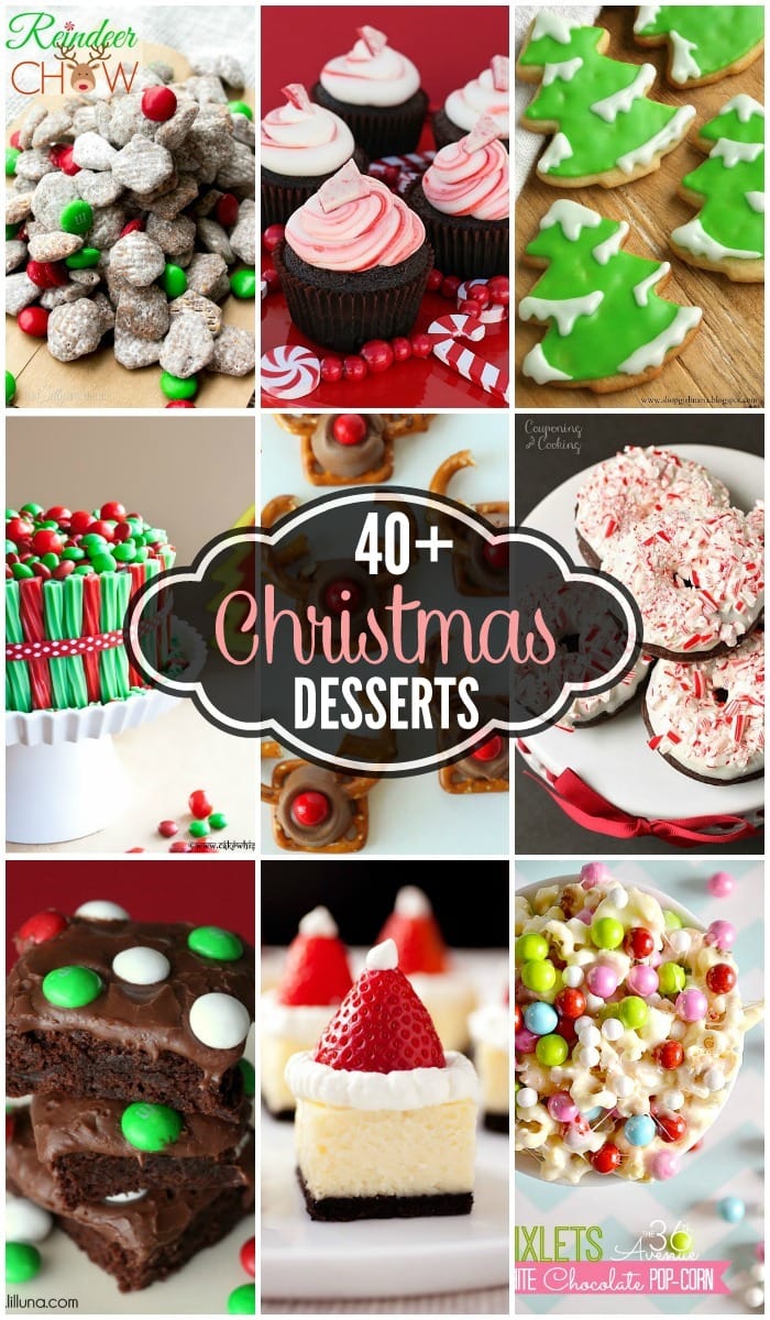 40+ Christmas Desserts - tons of delicious desserts filled with chocolate, peppermint, and Christmas cheer! { lilluna.com }