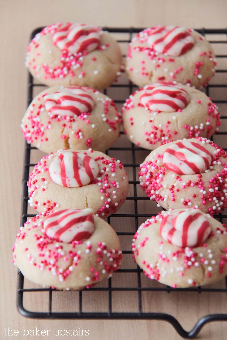 Candy Cane Kiss Sugar Cookies