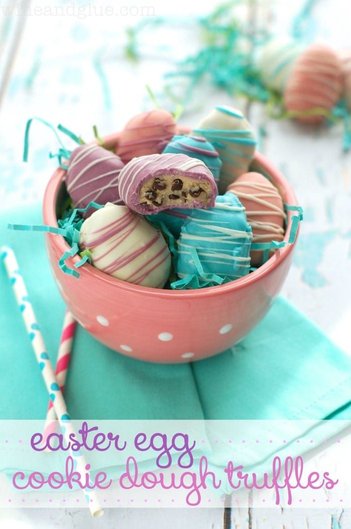 Easter Egg Cookie Dough Truffles - CUTE!