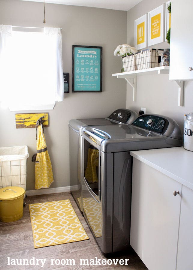 Beautiful Laundry Room Makeover on { lilluna.com } Great ideas to help inspire your own creativity!!