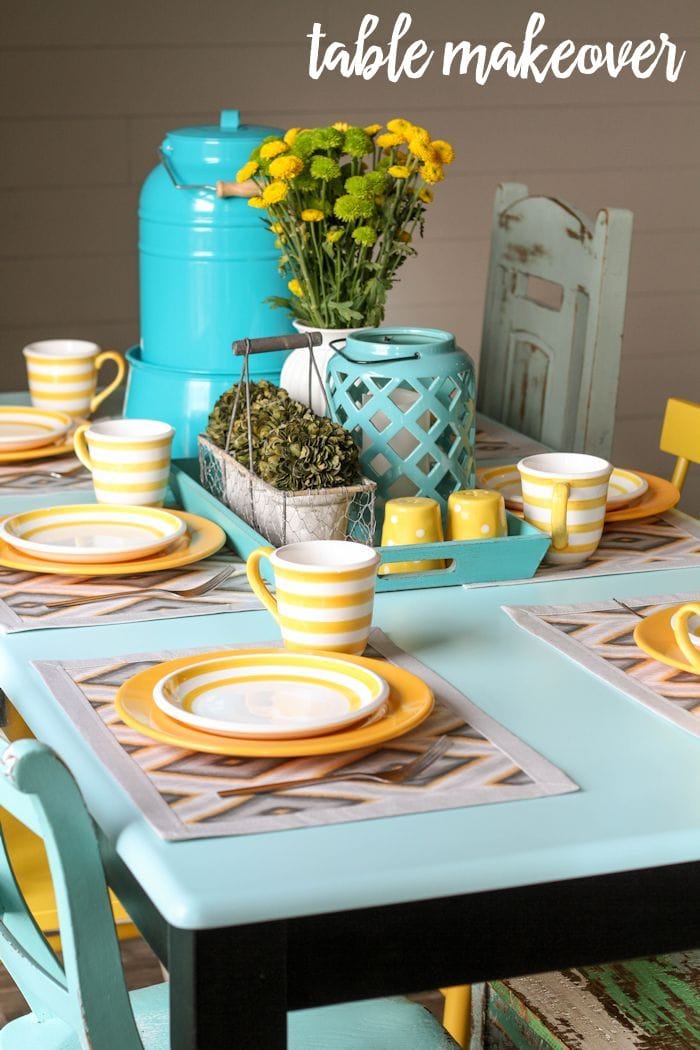 Beautiful Table Makeover tutorial on { lilluna.com } Great tips and idea for your own table makeover!