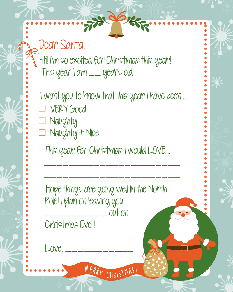 FREE Letter To Santa Print