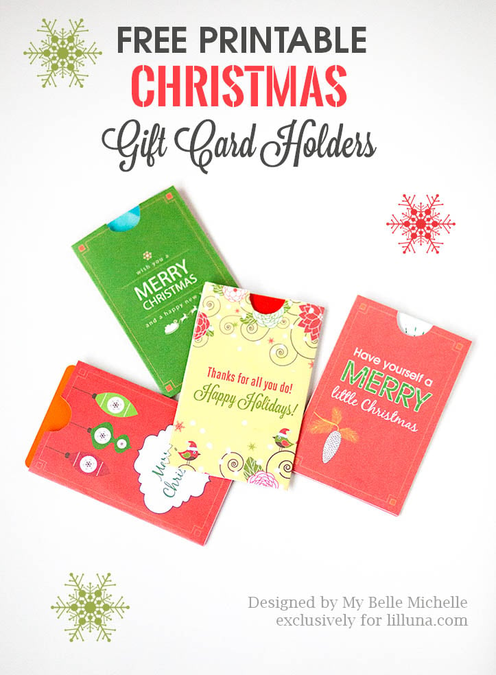 Free Holiday Gift Card Holder Printables