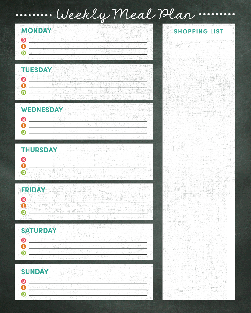 Weekly Meal Planner And Shopping List Printable