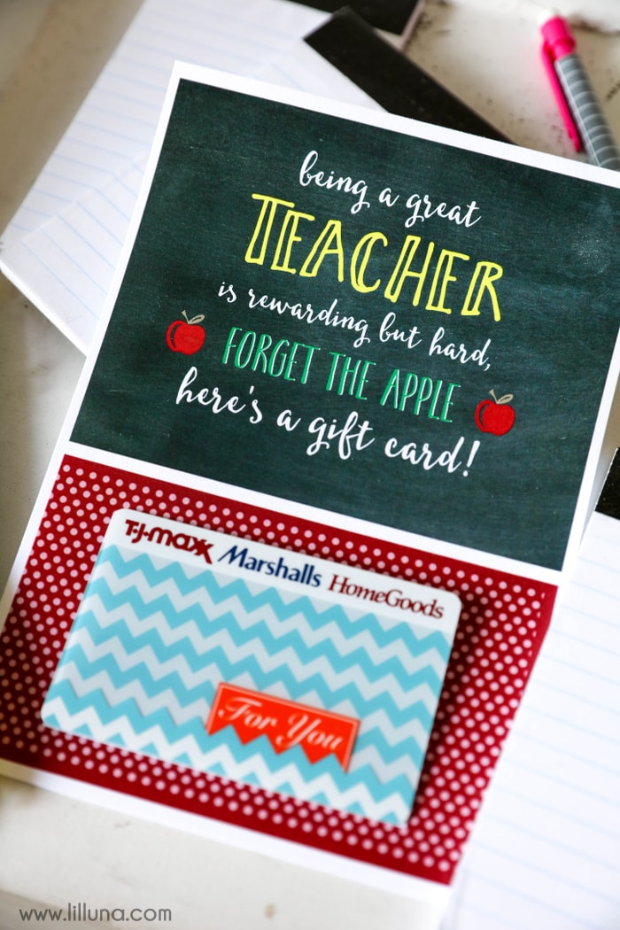 Christmas Gift Card Ideas For Teachers