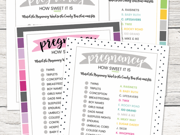 Baby Shower Candy Bar Game