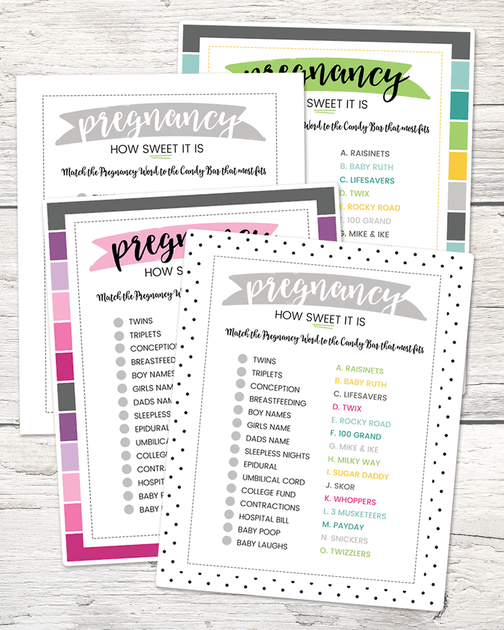 Candy Bar Match-up Baby Shower Game Printable, Unique Baby Shower Game  Template, Funny Baby Shower Activities, Rustic, INSTANT DOWNLOAD (Download  Now) 