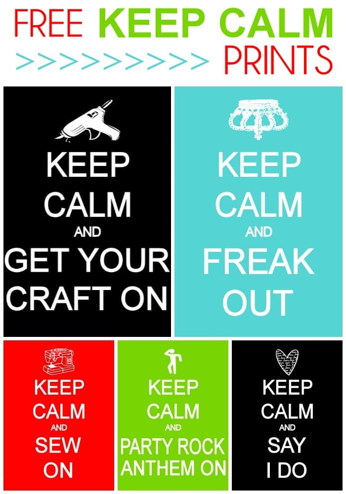 FREE Random Keep Calm Prints on { lilluna.com } Lots of variety and colors!!