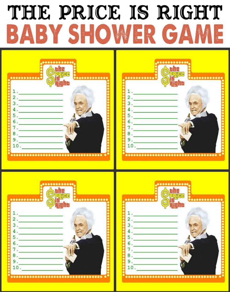 The Price is Right Baby Shower Game too funny Free prints on lilluna