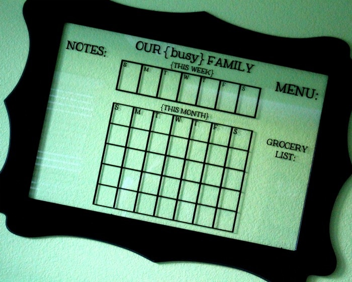 DryErase Glass Calendar