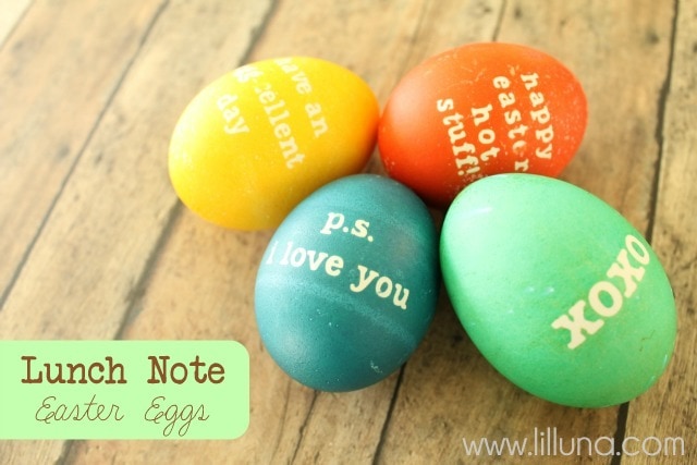 Love this idea for Lunch Note Easter Eggs. Hubby would love this! { lilluna.com }