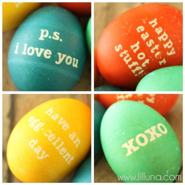 Love this idea for Lunch Note Easter Eggs. Hubby would love this! { lilluna.com }