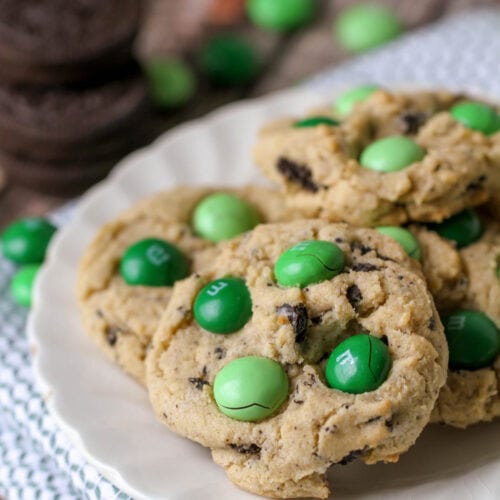 Mint M&M Brownie Cookies - Love to be in the Kitchen