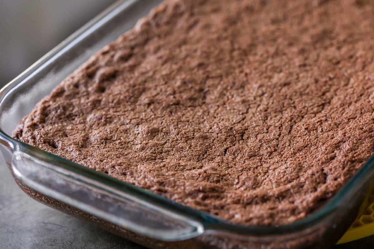 Brownies cooked in baking dish