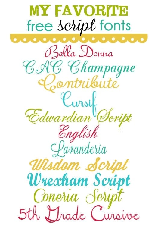 My Favorite FREE Script Fonts on { lilluna.com } Can be used for so many things!!