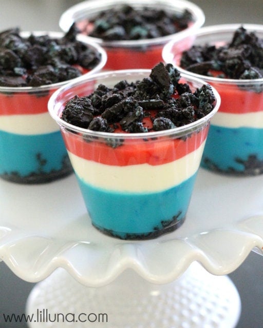 Festive Red White And Blue Patriotic Pudding Cups Lil Luna