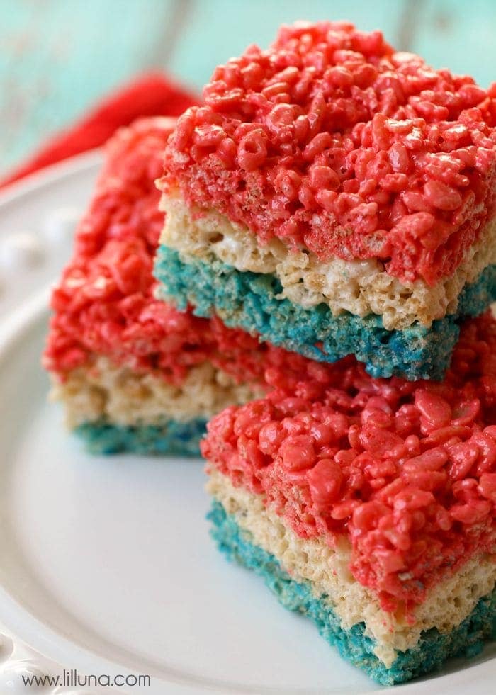 Fourth of July Rice Krispie Treats - Goodie Godmother