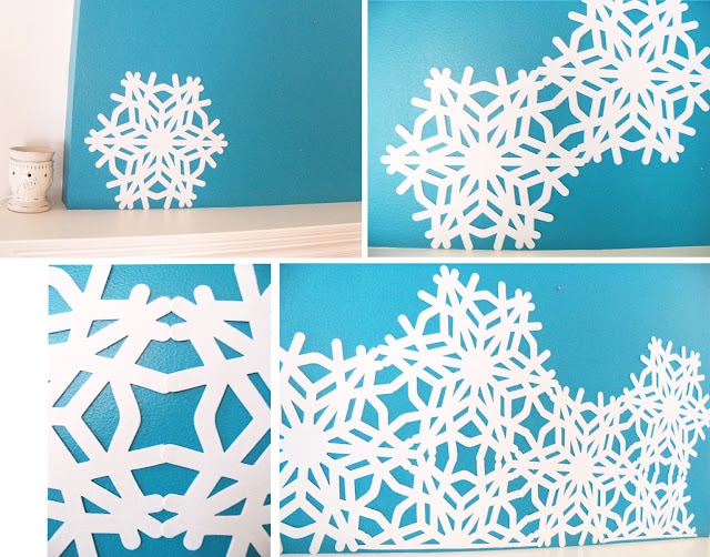How to make this super cute Snowflake Mantel!! Requires just a few supplies!