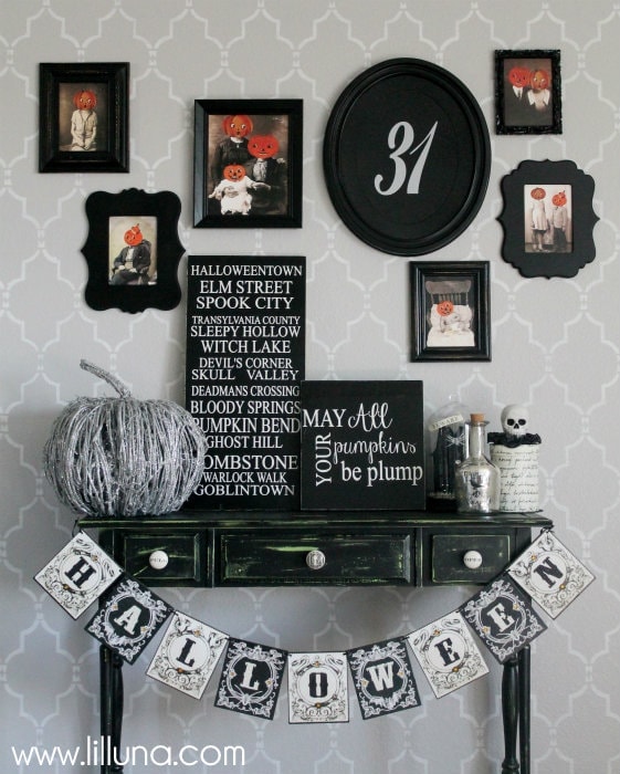 Halloween Table and Spooky Gallery Wall