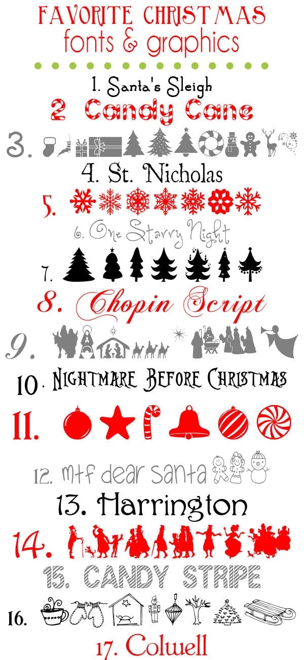 Favorite Christmas Fonts and Graphics