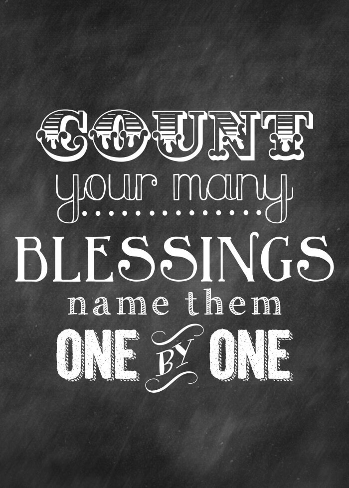Count Your Blessings Printable on { lilluna.com } Use as decor or put in a frame and give as a gift!!
