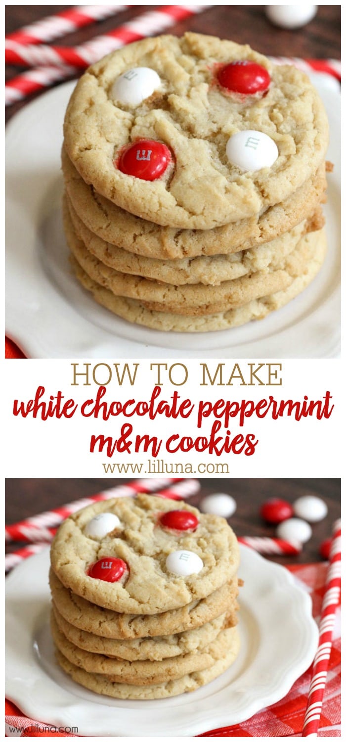 White Chocolate Peppermint M&M Cookies