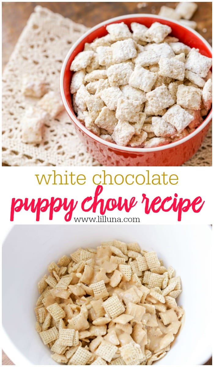 White Chocolate Puppy Chow (White Muddy Buddies) | Lil' Luna