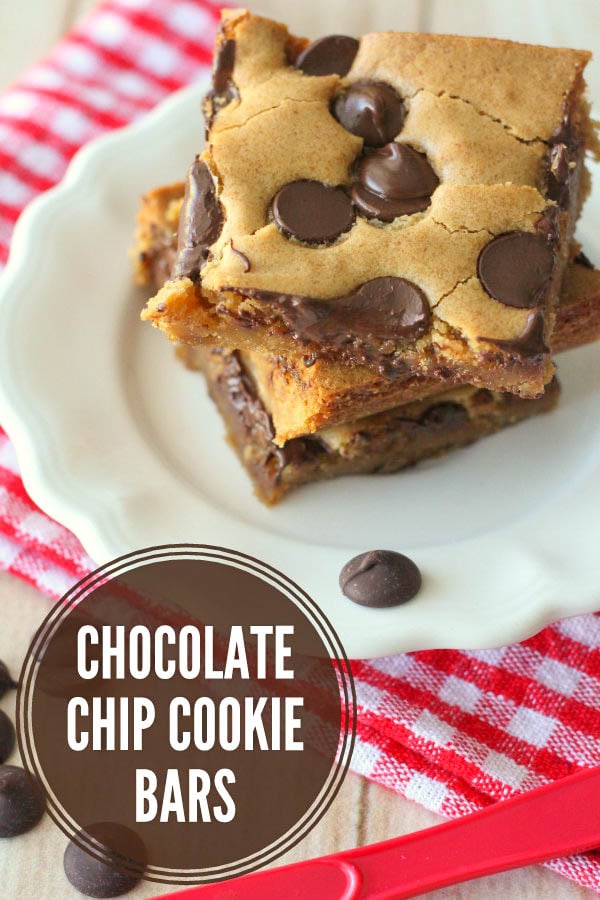 Chocolate Chip Cookie Bars (aka Pan Chewies) - our family's go-to Sunday Night Dessert! 