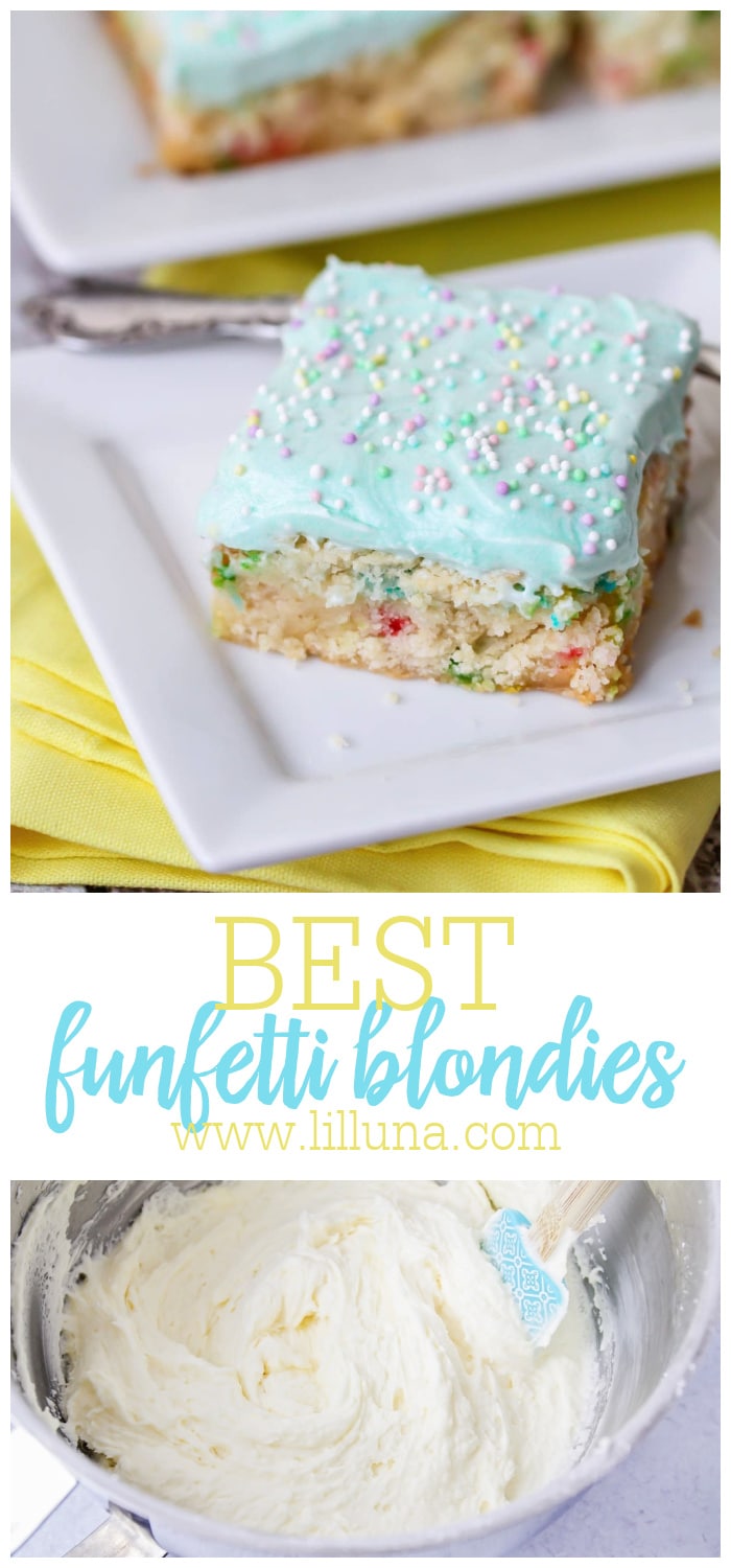 Funfetti Blondies {Made with Cake Mix} Lil' Luna