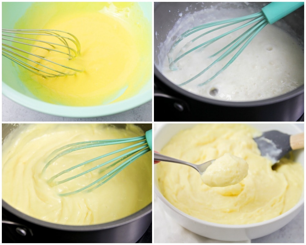 Step by step photos of making eclair filling