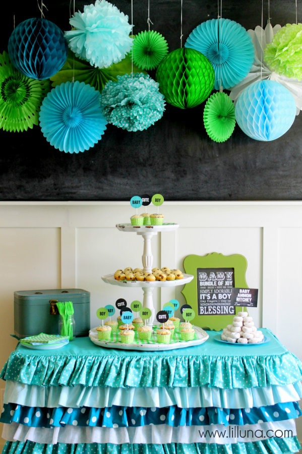 Aqua And Green Baby Shower