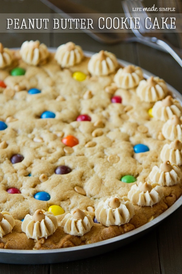 Peanut Butter Cookie Cake in a baking pan