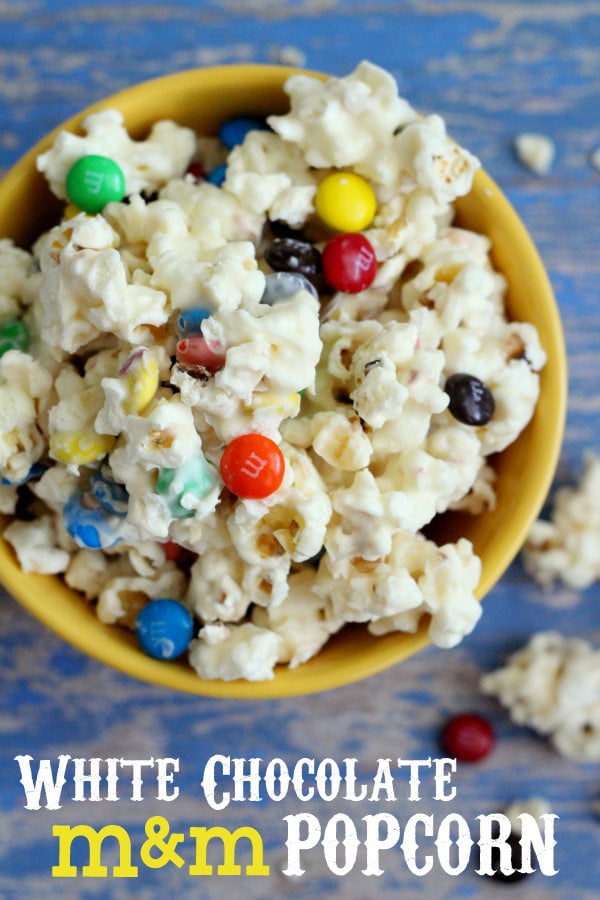 White Chocolate M&M Popcorn