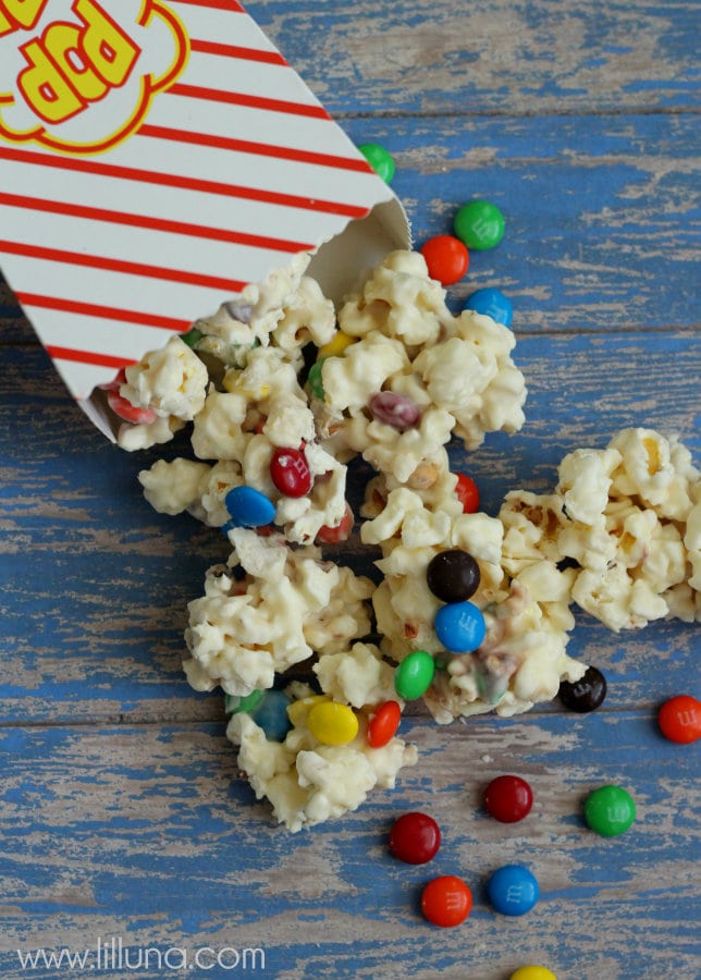 White Chocolate M&M Popcorn