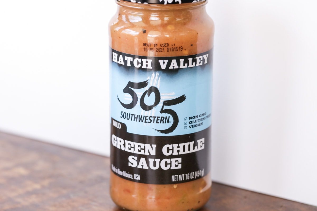 505 sauce for making green chile burritos.