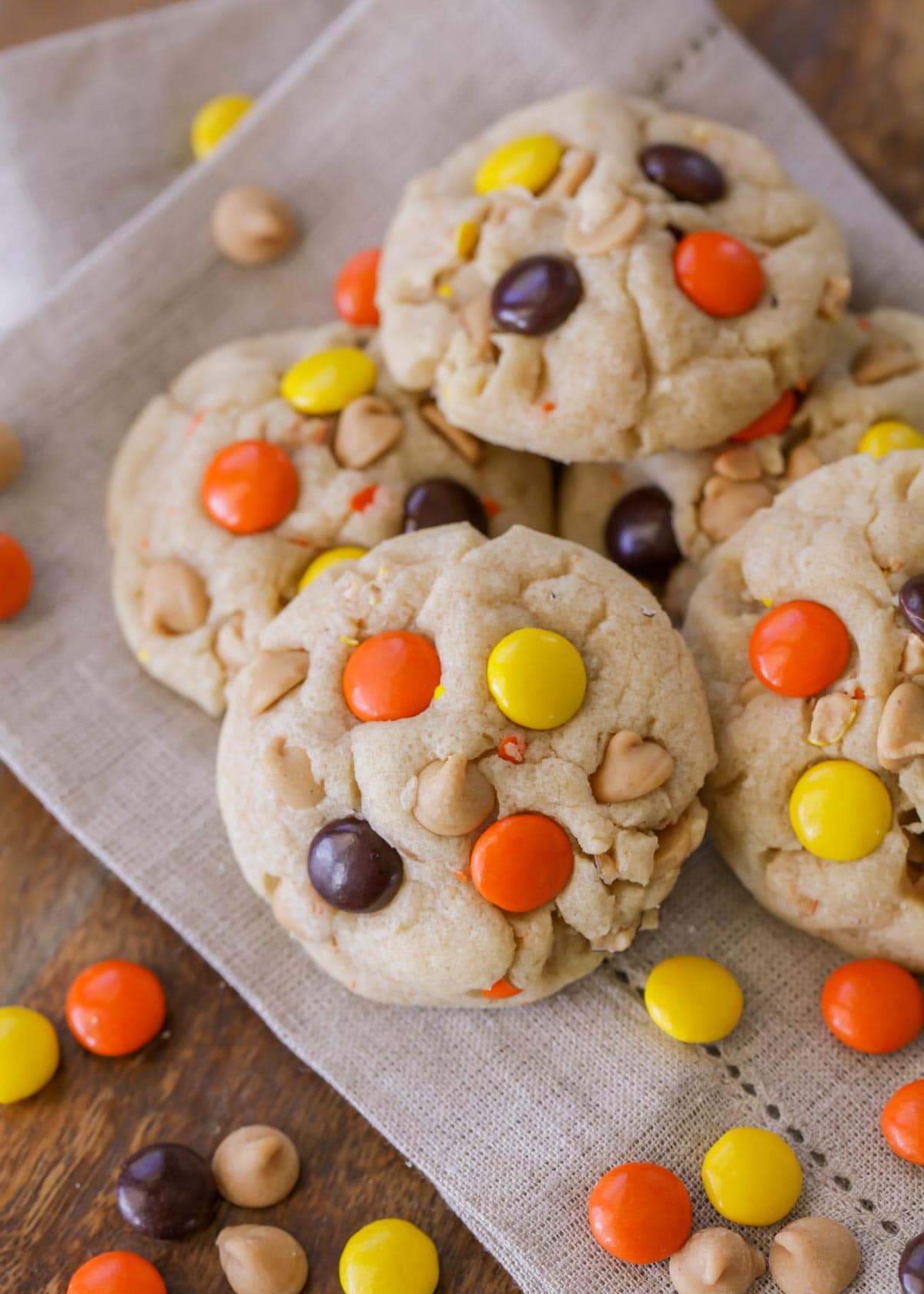 A stack of Reese's Pieces Cookies 