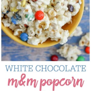 White Chocolate Popcorn Recipe {With M&Ms} | Lil' Luna