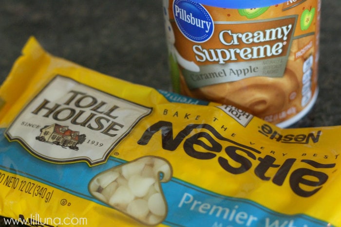 ingredients for caramel apple fudge recip