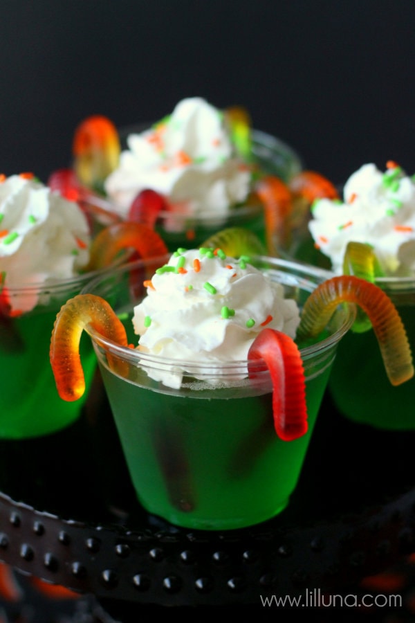 Gummy Worm Jello Cups