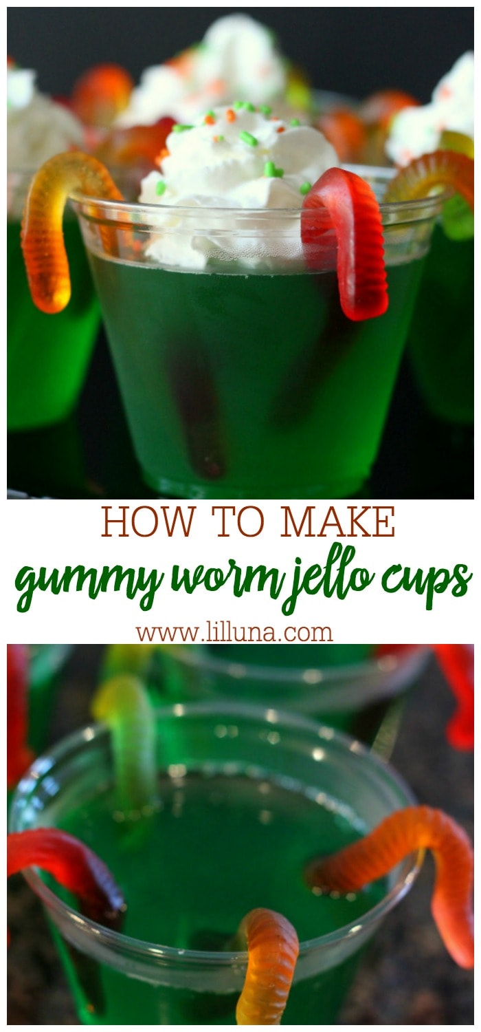 Gummy Worm Jello Cups