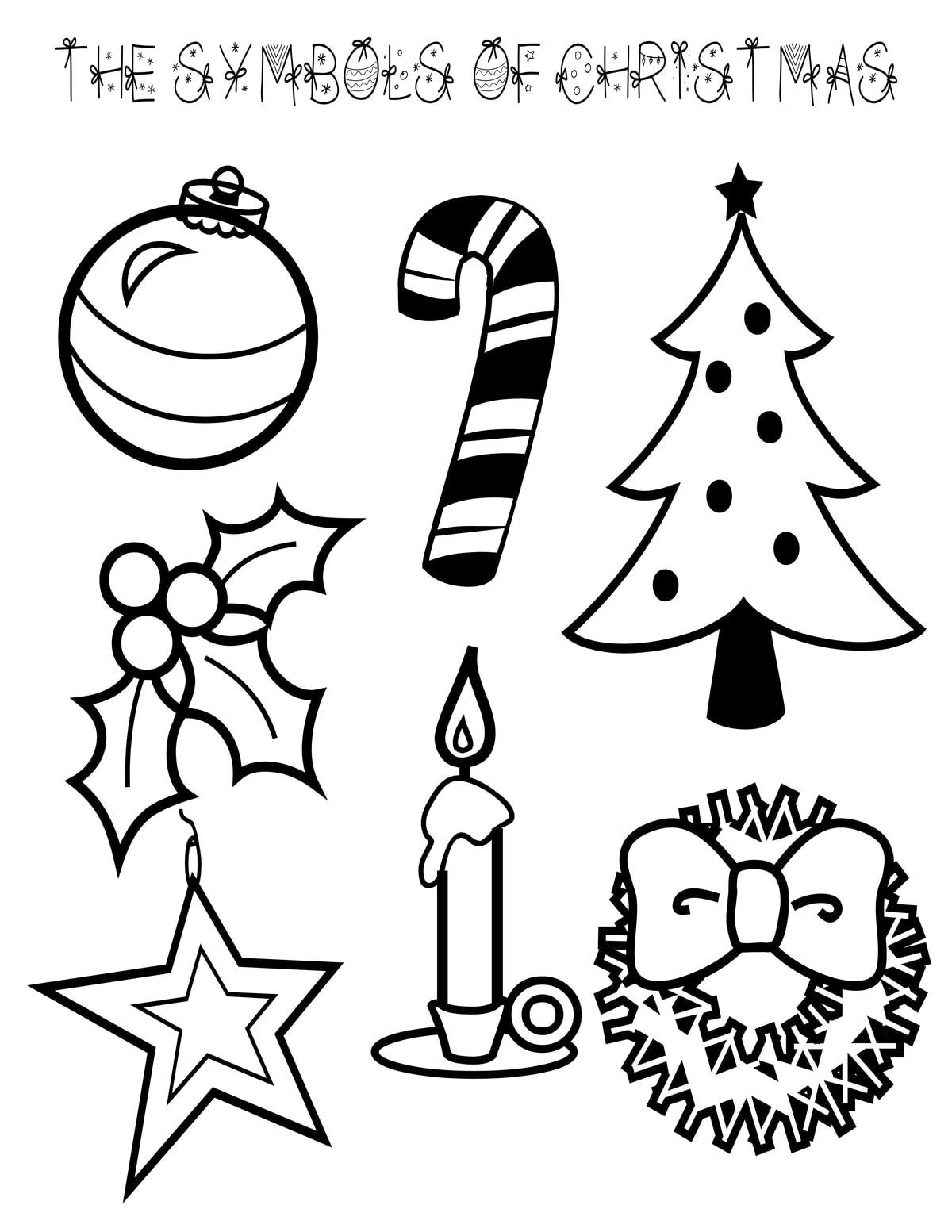 The Symbols of Christmas Coloring Page a perfect family activity this holiday season