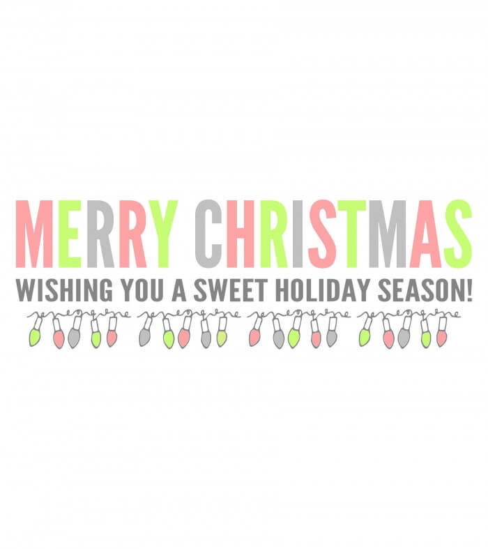 Merry Christmas Candy Bar Wrapper WHITE - rainbow print