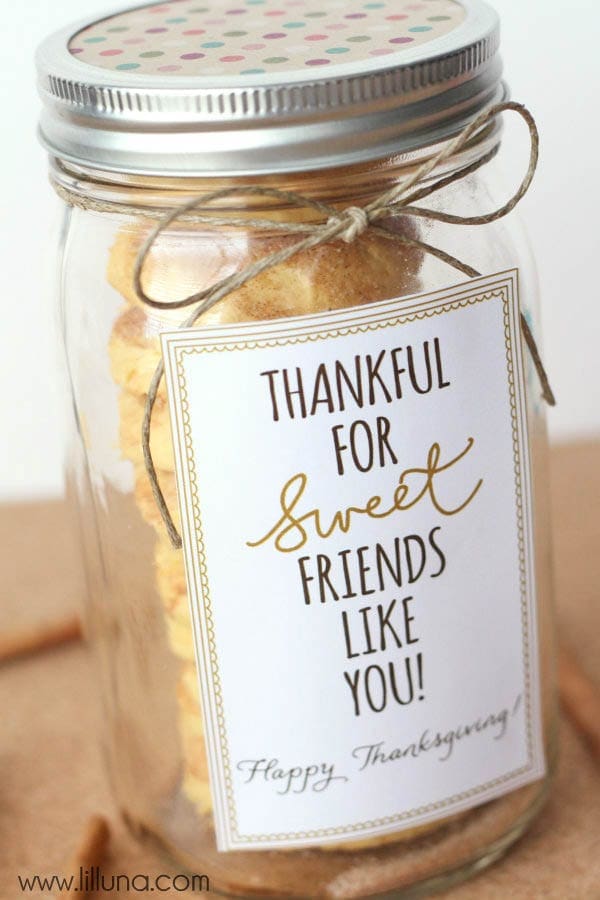 Thankful Cookies in a Jar - Mason Jar Cookies for those you're thankful for