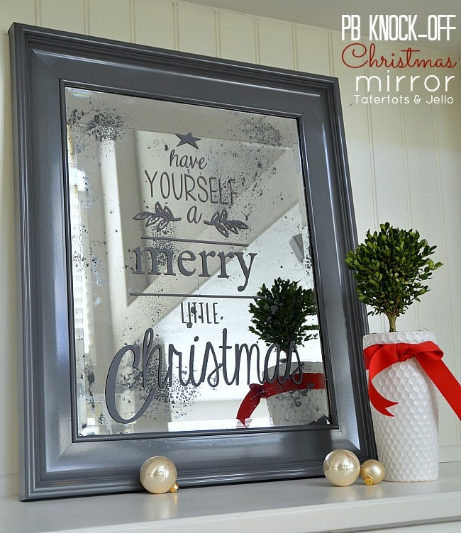 pottery barn inspired christmas mirror